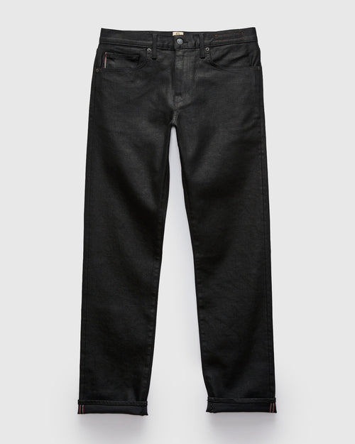 "Kerry" 14oz Black Coated Stretch Selvedge Denim - Hammer Straight