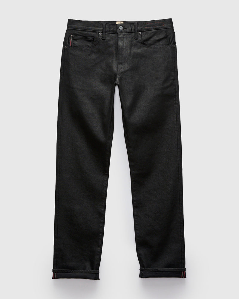 "Kerry" 14oz Black Coated Stretch Selvedge Denim - Hammer Straight