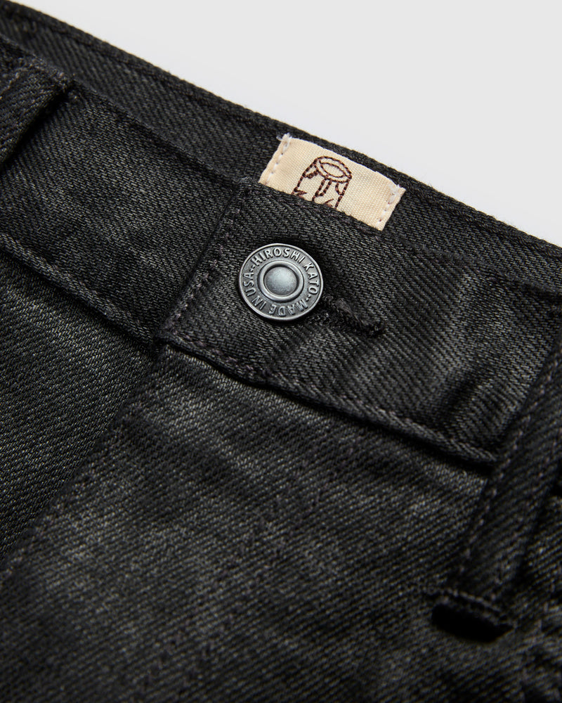 "Kerry" 14oz Black Coated Stretch Selvedge Denim - Hammer Straight