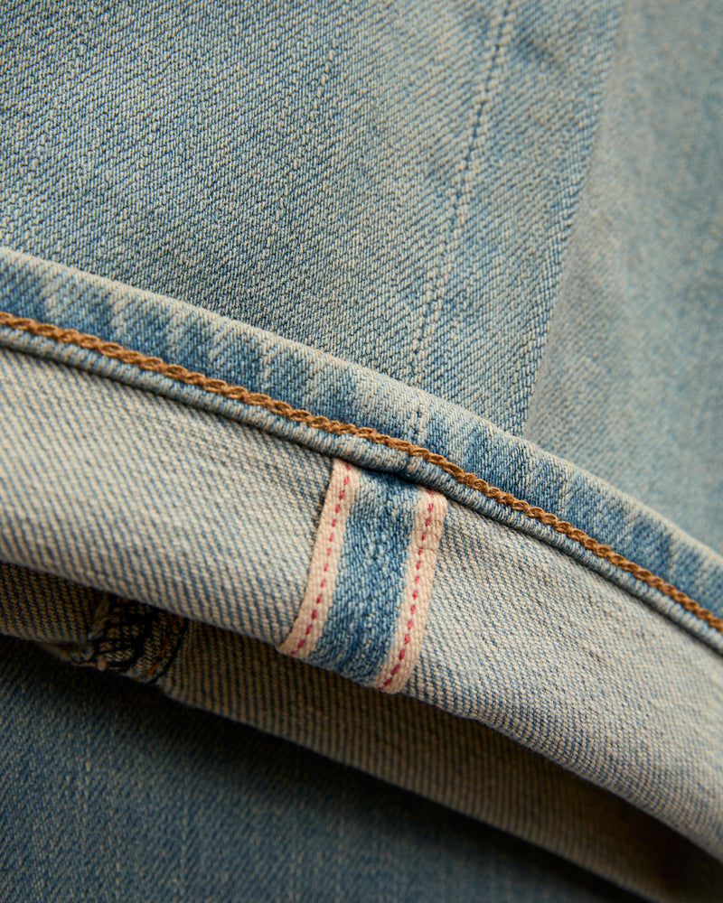 "Sven" 10.5oz Washed Indigo Stretch Selvedge Denim - Pen Slim