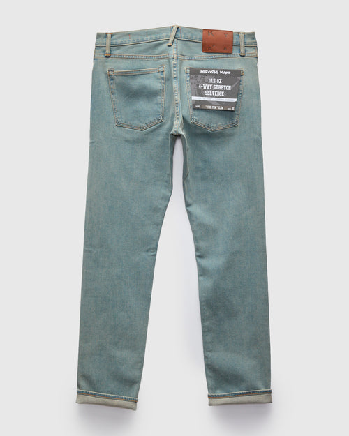 "Sven" 10.5oz Washed Indigo Stretch Selvedge Denim - Pen Slim