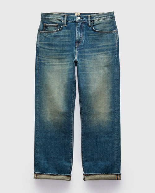 "Tom" 14oz Washed Indigo Stretch Selvedge Denim - Pail Loose Straight