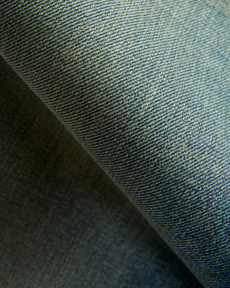 "Tom" 14oz Washed Indigo Stretch Selvedge Denim - Pail Loose Straight