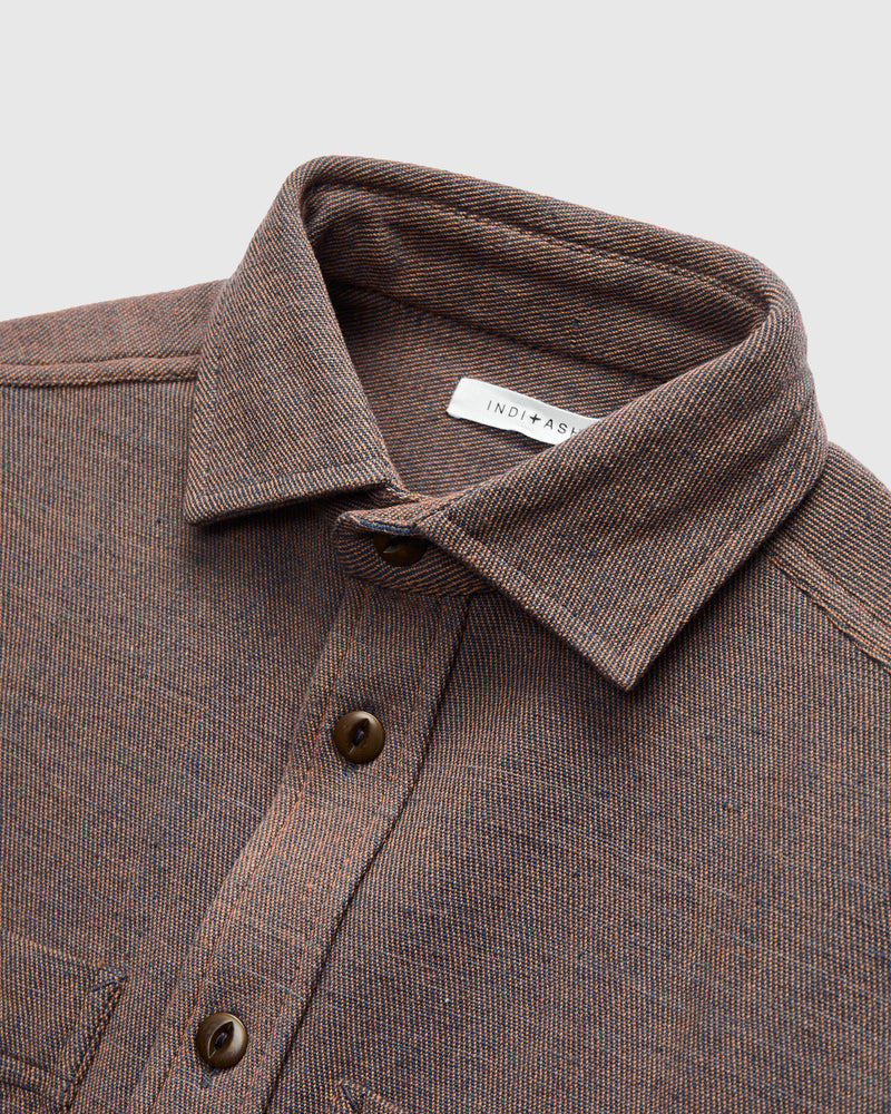 Ames Workshirt in Coyote Indigo Denim