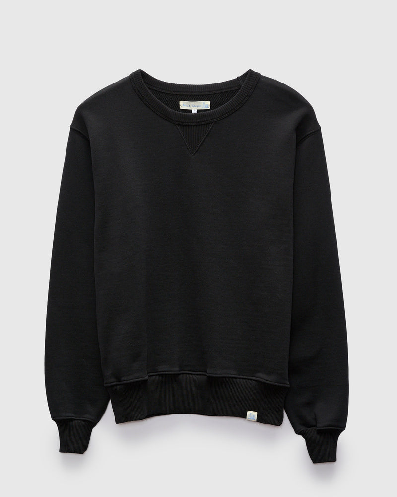 Authentic Fleece Crewneck Sweatshirt in Deep Black