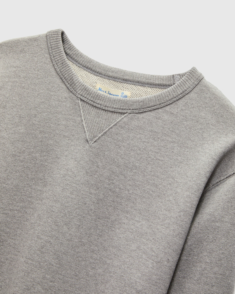 Authentic Fleece Crewneck Sweatshirt in Grey Melange