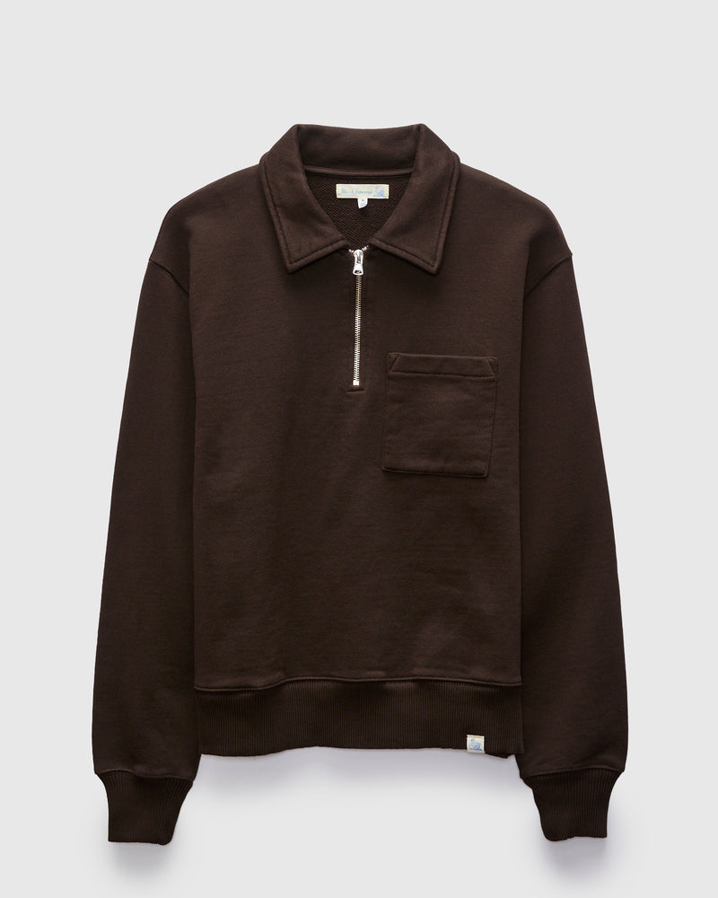 Authentic Fleece Half-Zip Sweatshirt in Espresso