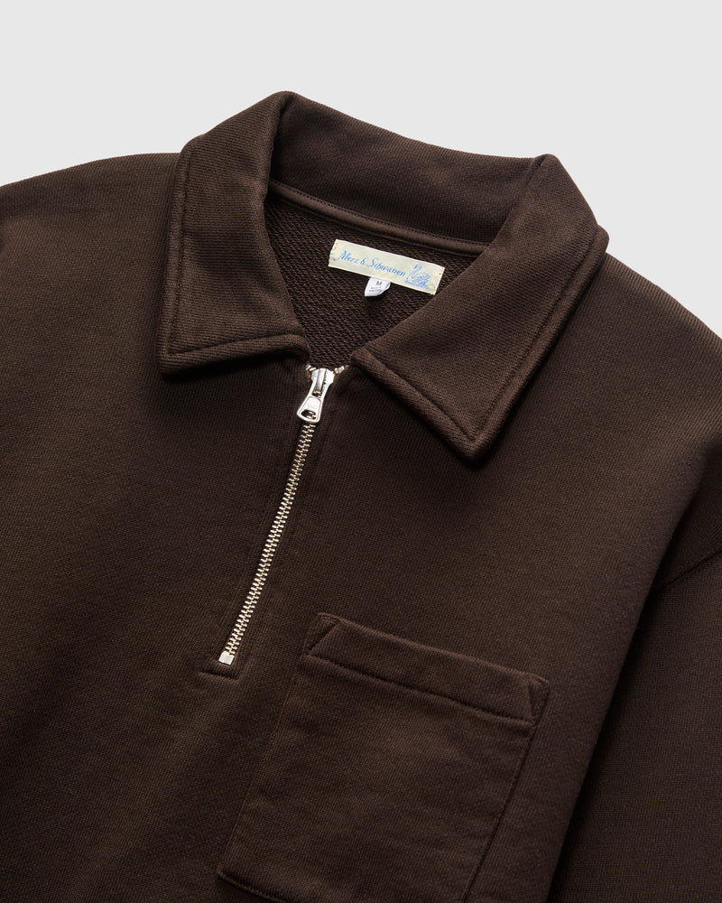 Authentic Fleece Half-Zip Sweatshirt in Espresso