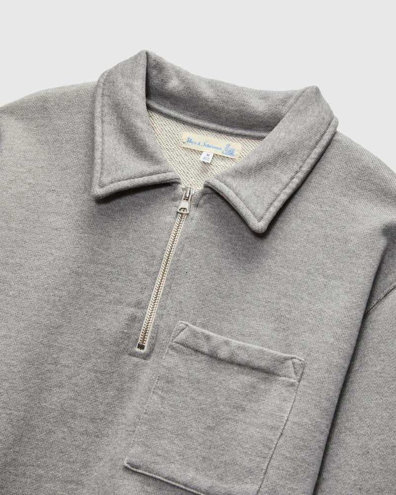 Authentic Fleece Half-Zip Sweatshirt in Grey Melange