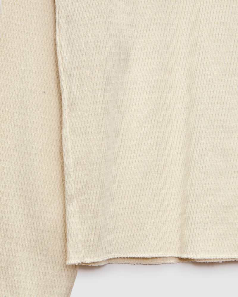 Diamond Thermal Long Sleeve Henley in Natural