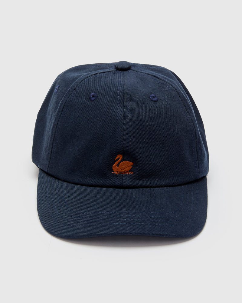 Swan Logo Cotton Twill Cap in Night Blue Nut