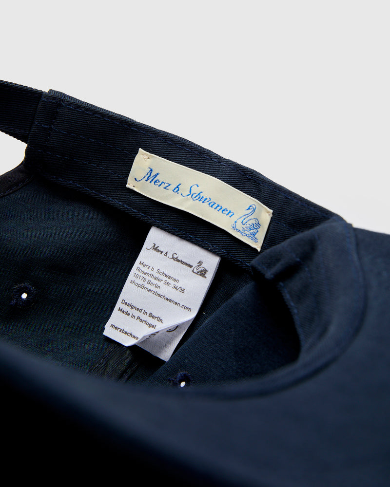 Swan Logo Cotton Twill Cap in Night Blue Nut