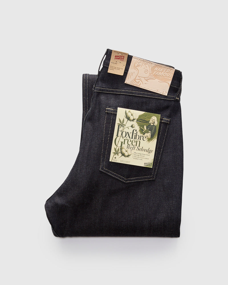 "FoxFibre® Green Weft" 13oz Selvedge Denim - True Guy Fit