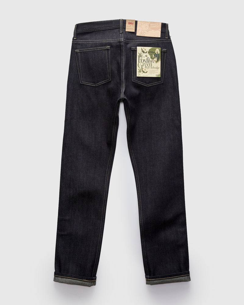 "FoxFibre® Green Weft" 13oz Selvedge Denim - Weird Guy Fit