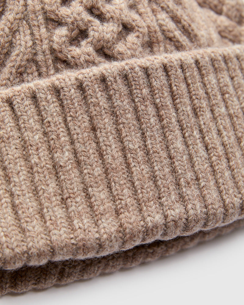 Aran Beanie in Beige