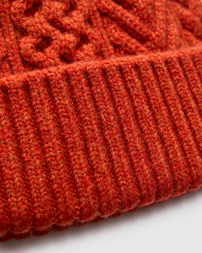 Aran Beanie in Orange
