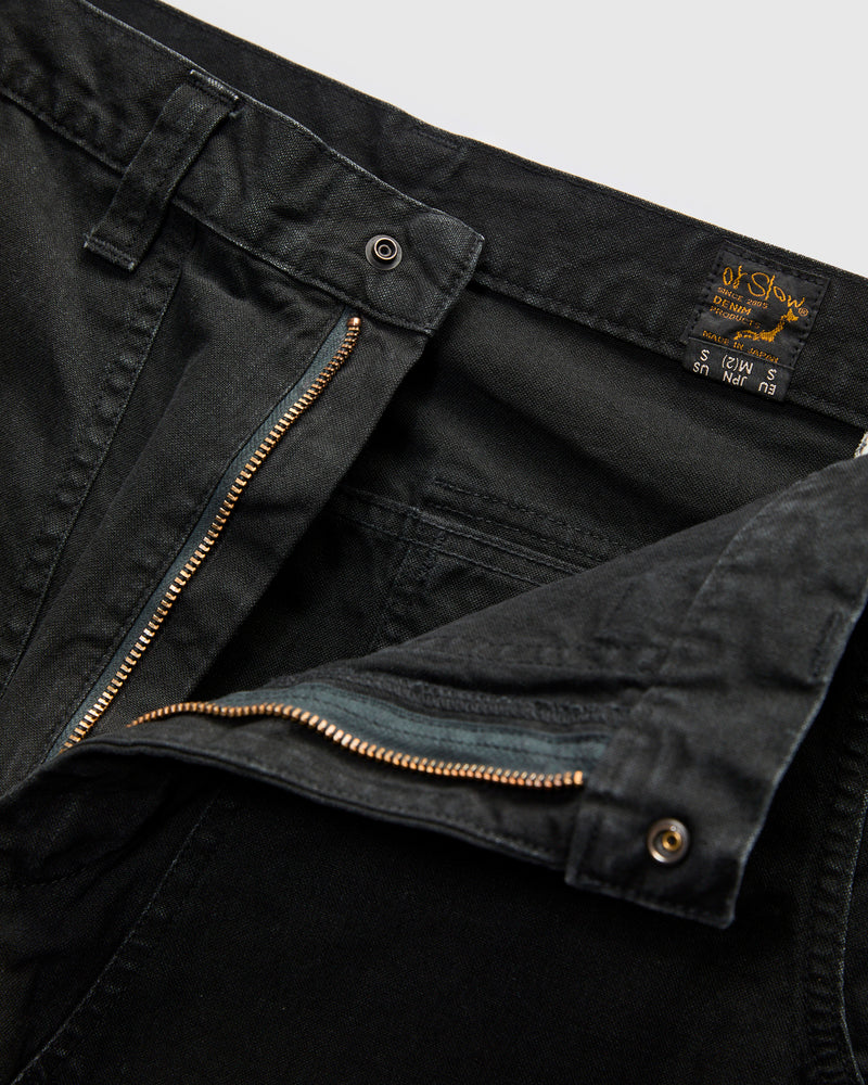 Double Knee Canvas Work Trousers in Black