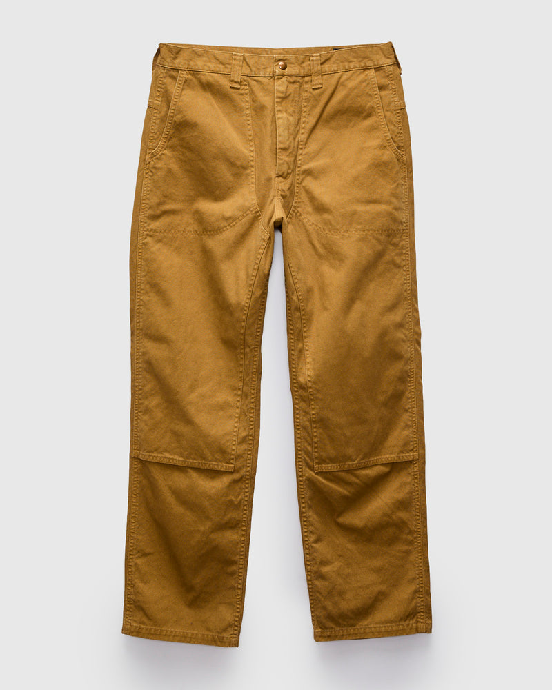 Double Knee Canvas Work Trousers in Brown