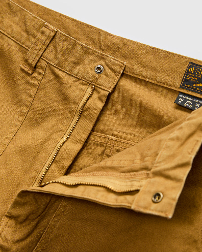 Double Knee Canvas Work Trousers in Brown