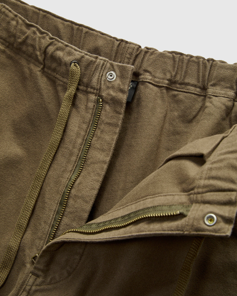 Wide Fit Brushed New Yorker Pants in Moss Grey