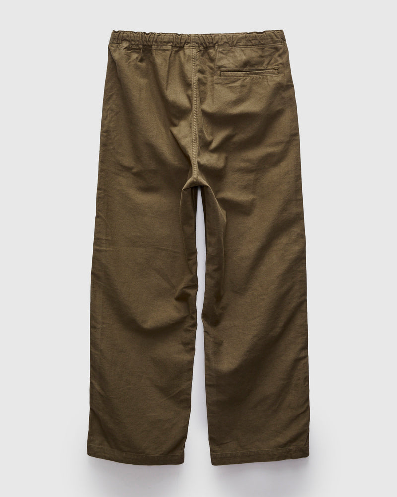 Wide Fit Brushed New Yorker Pants in Moss Grey