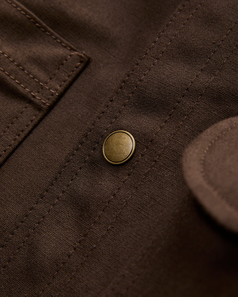 Canvas Selvedge Work Shirt in Dyed Brown