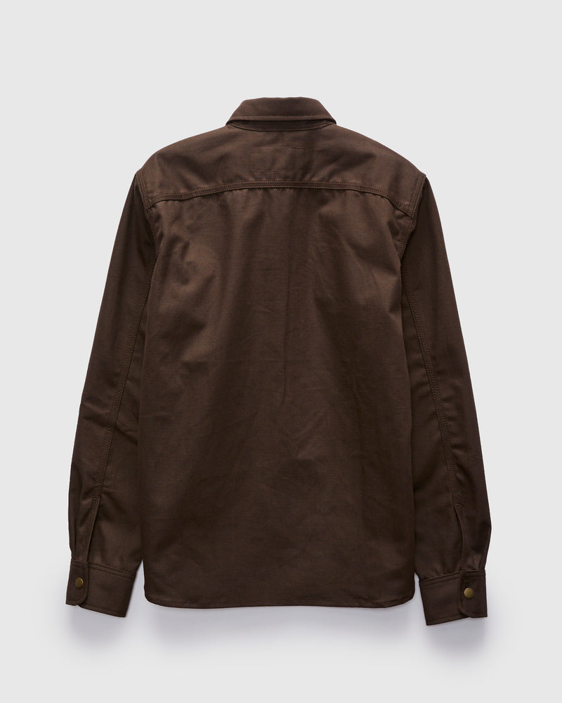 Canvas Selvedge Work Shirt in Dyed Brown