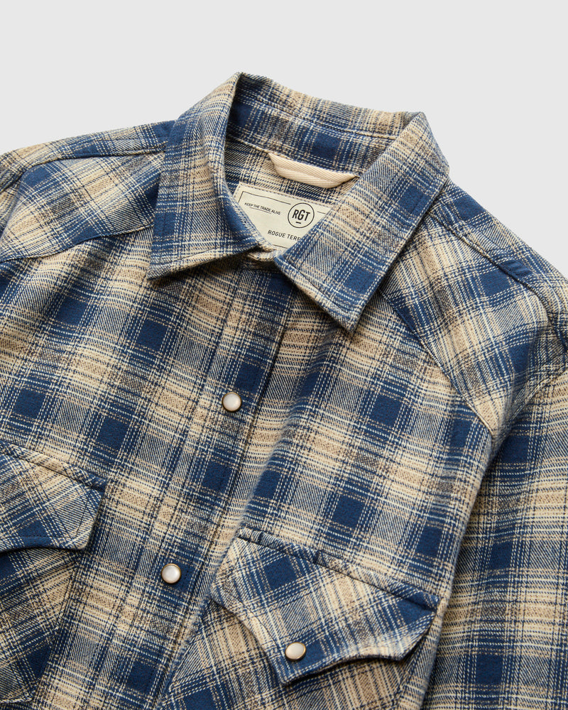 Western Shirt in Navy Plaid