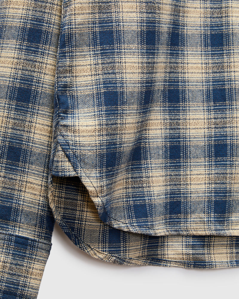 Western Shirt in Navy Plaid