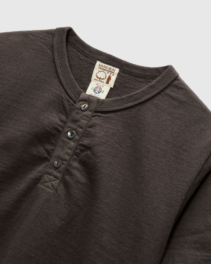 "Samurai Cotton Project" Henley Shirt in Kuromame