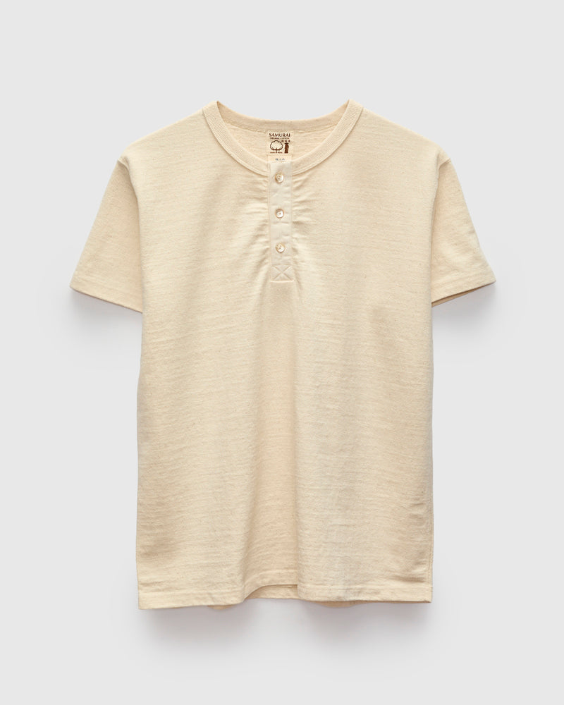 "Samurai Cotton Project" Henley Shirt in Natural