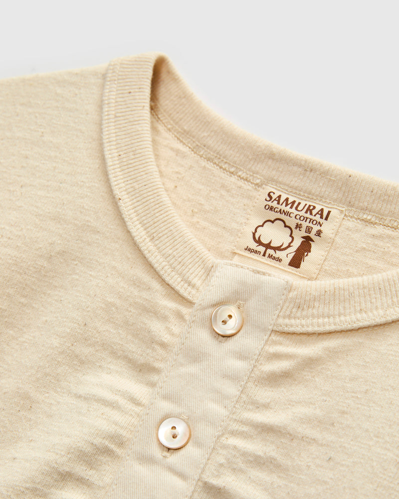 "Samurai Cotton Project" Henley Shirt in Natural