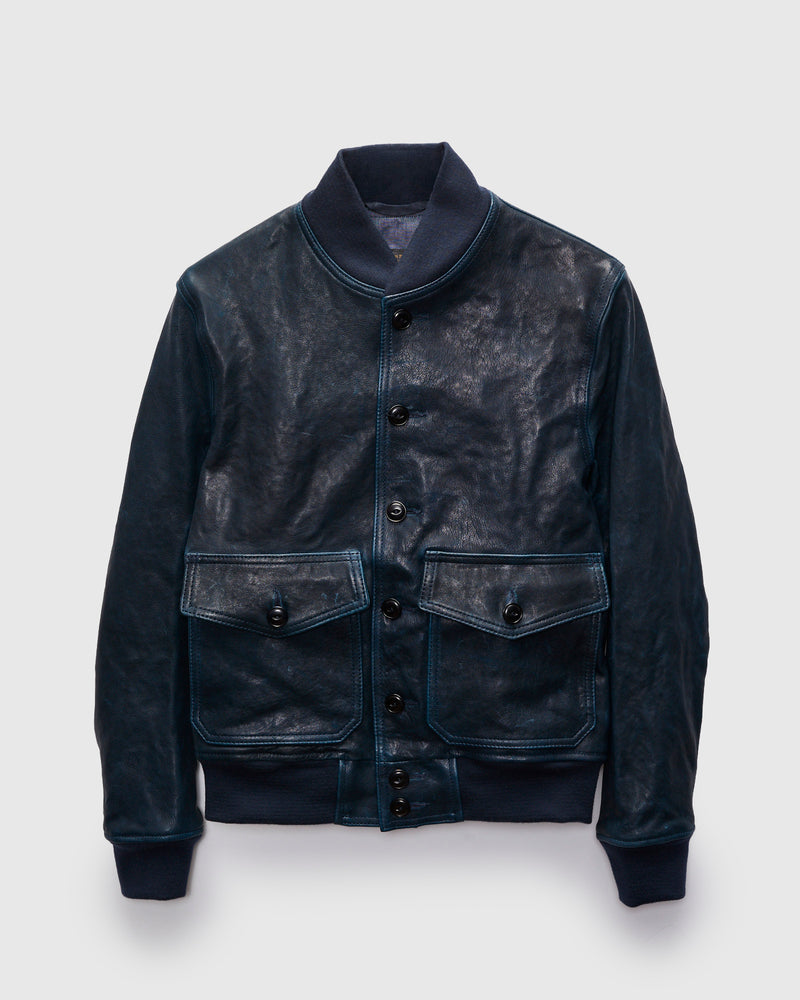 P2484 Lambskin A-1 Flight Jacket in Navy