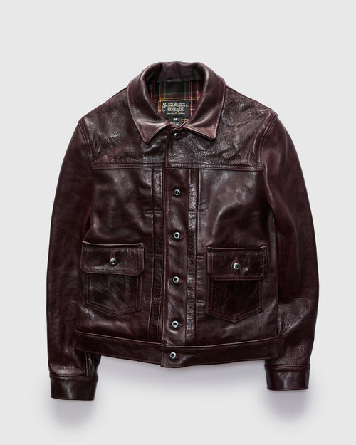 P622H Horween Horsehide Type-2 Jacket in Burgundy