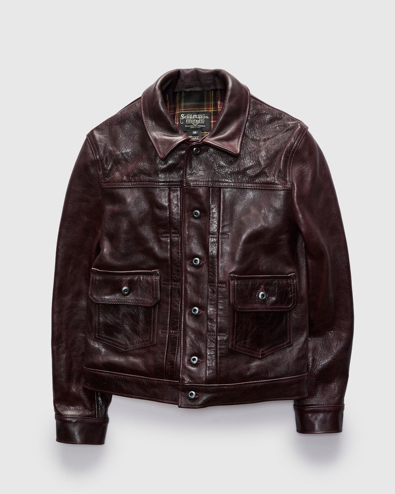 P622H Horween Horsehide Type-2 Jacket in Burgundy