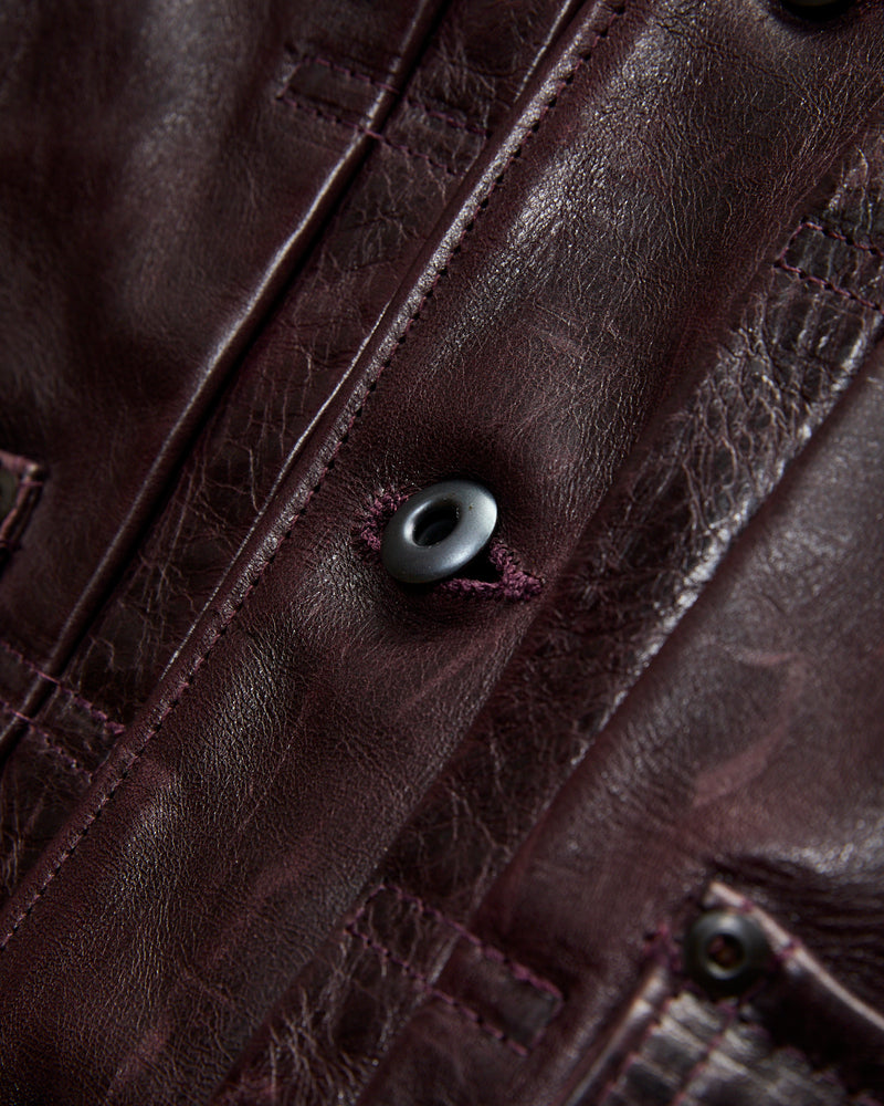 P622H Horween Horsehide Type-2 Jacket in Burgundy