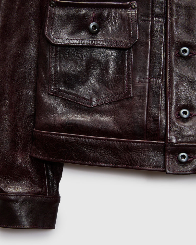 P622H Horween Horsehide Type-2 Jacket in Burgundy