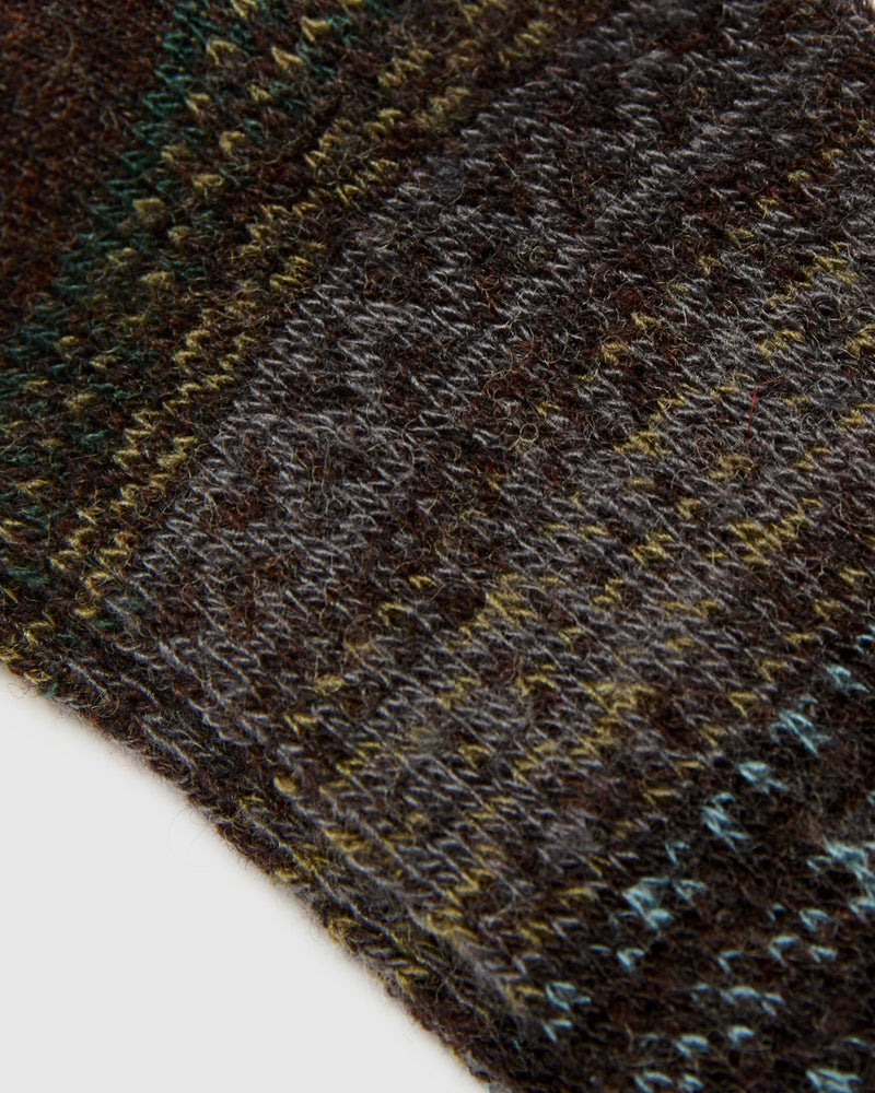 Light Shade Isle Crew Sock in Charcoal