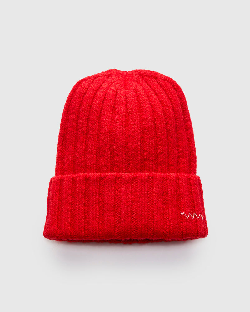 Wool Knit Cap in Red