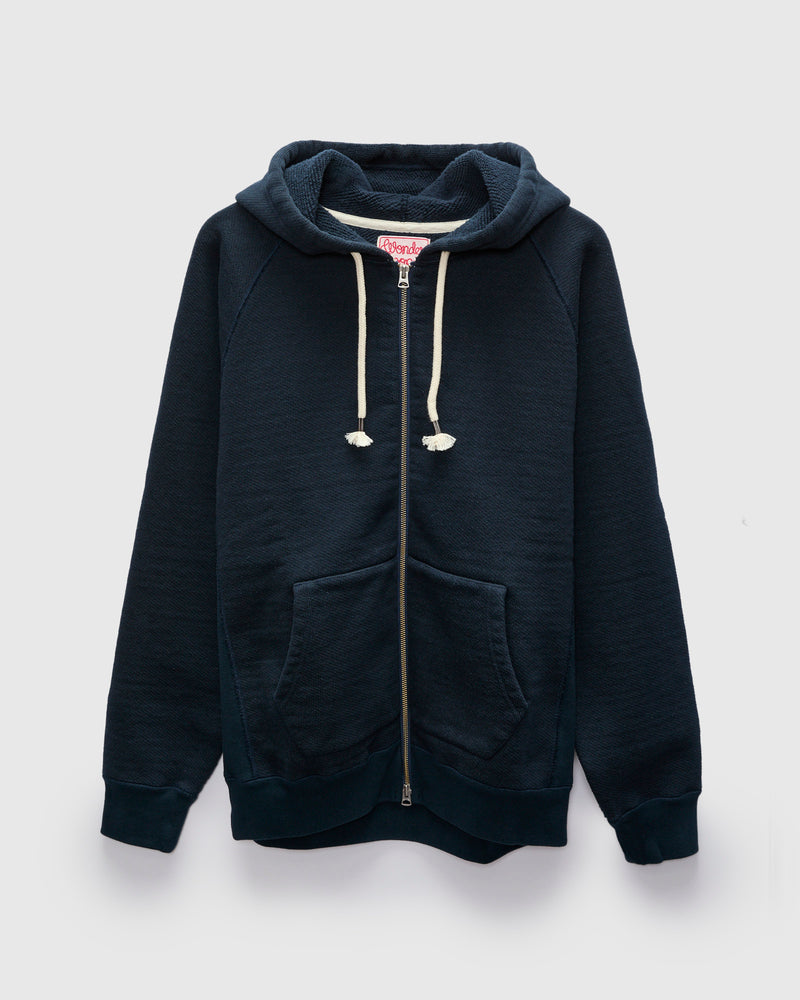 Double Heavyweight French Terry 25.8oz Zip Hoodie in Navy