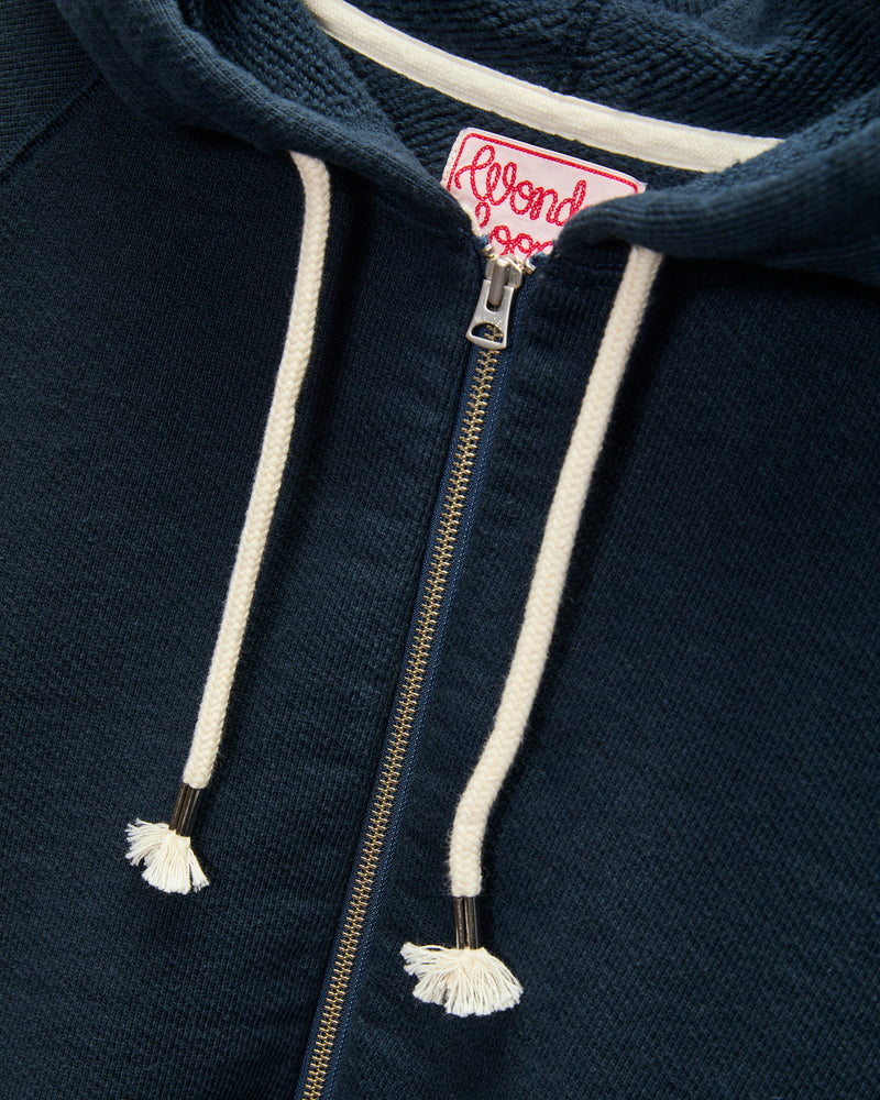 Double Heavyweight French Terry 25.8oz Zip Hoodie in Navy