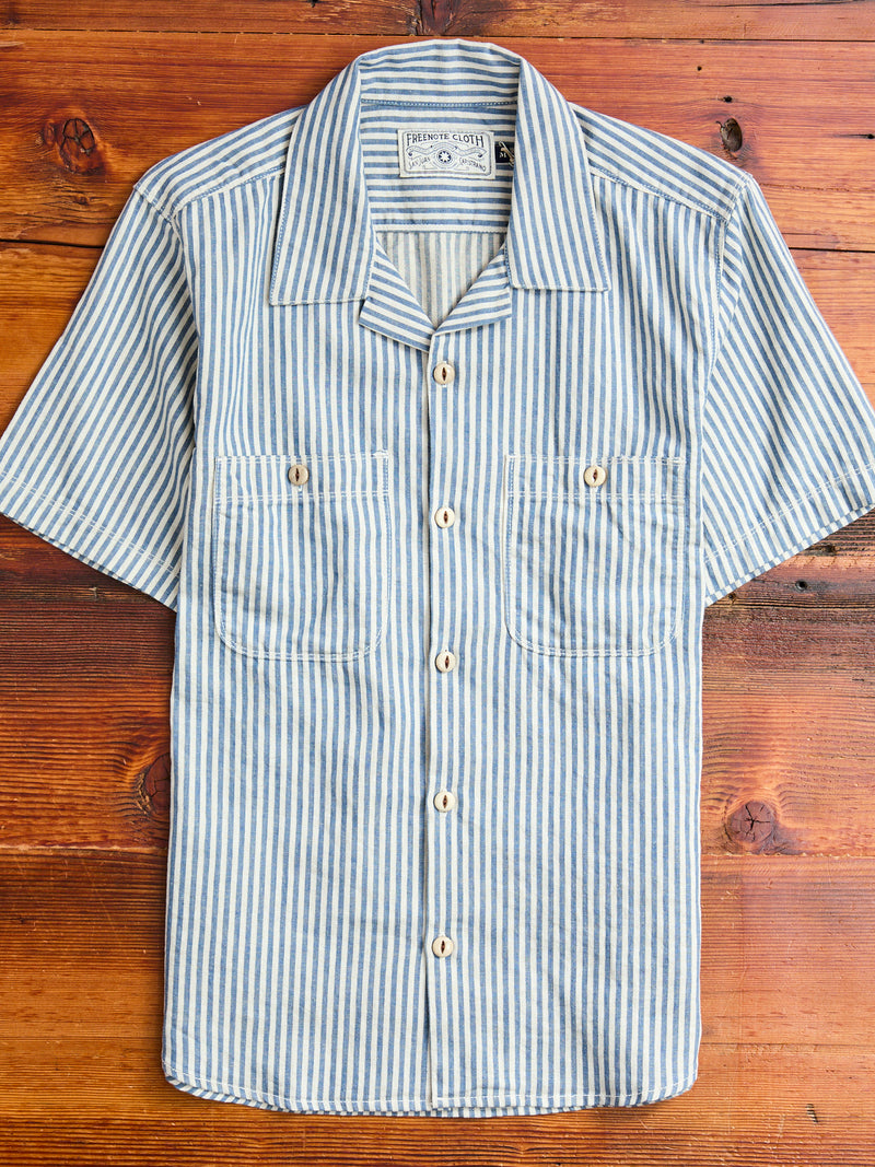 Dayton Short Sleeve Work Shirt in Marine Stripe