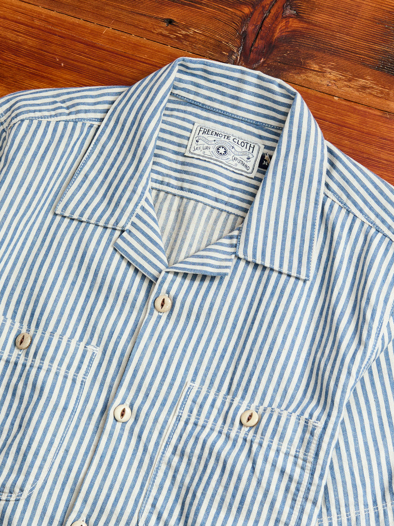Dayton Short Sleeve Work Shirt in Marine Stripe