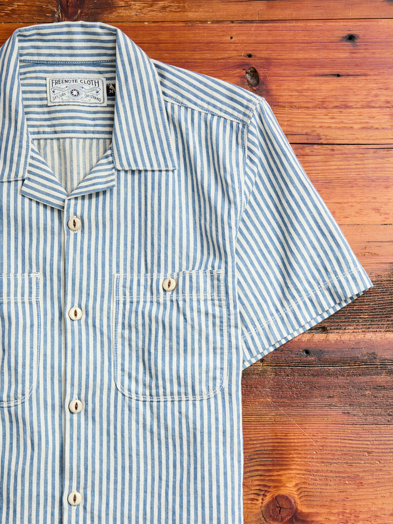 Dayton Short Sleeve Work Shirt in Marine Stripe