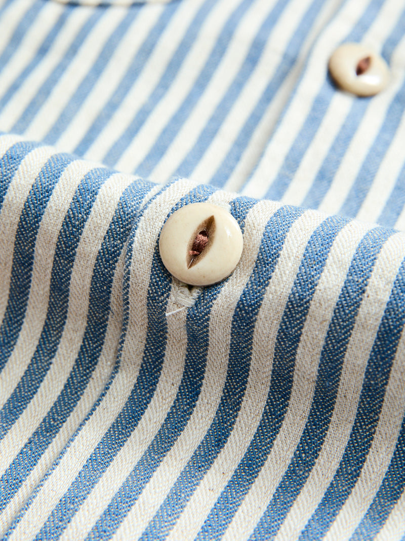 Dayton Short Sleeve Work Shirt in Marine Stripe