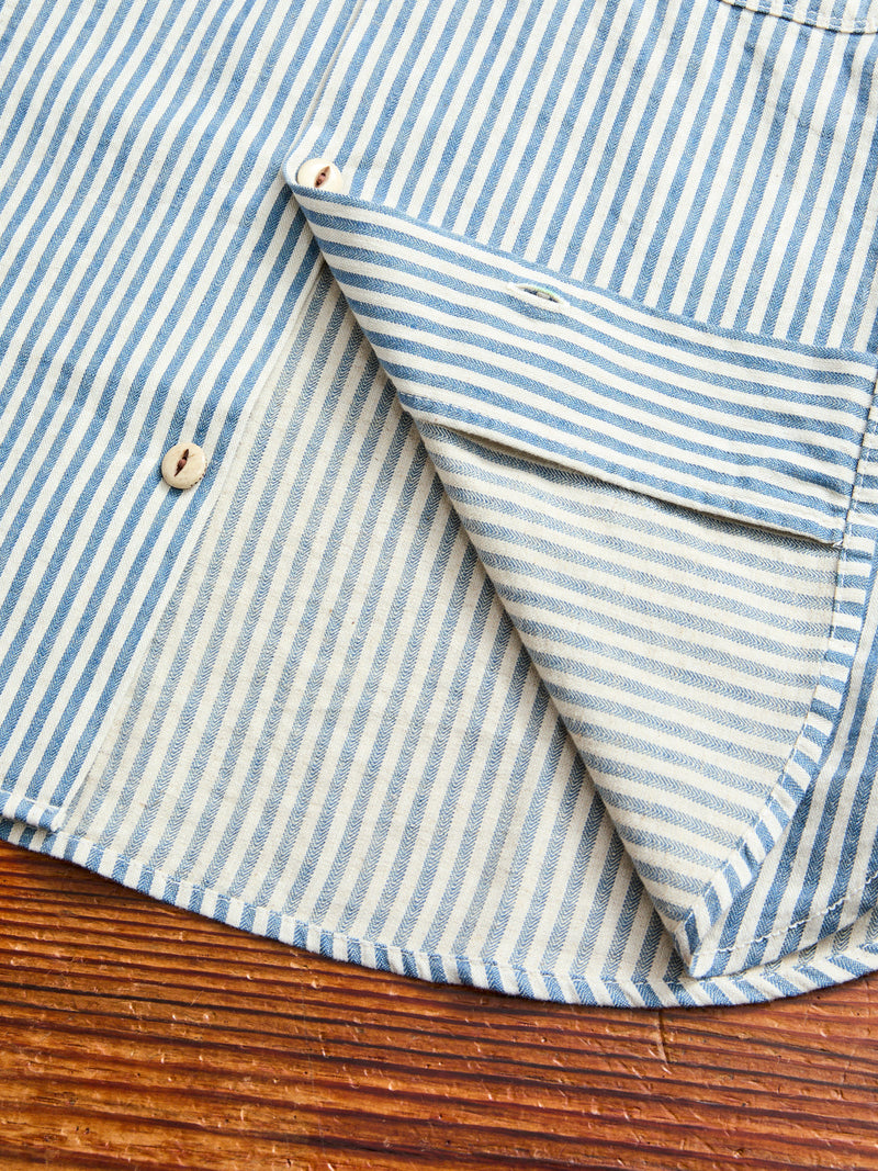 Dayton Short Sleeve Work Shirt in Marine Stripe