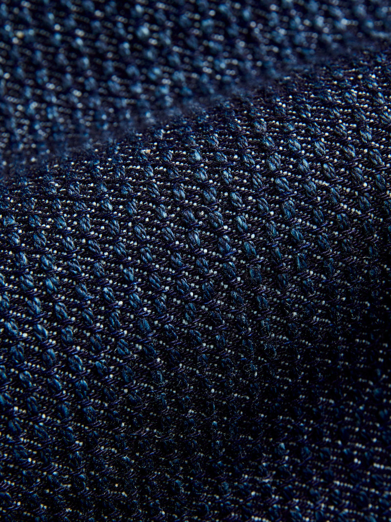 Jacquard Stitch Sashiko Shorts in Indigo