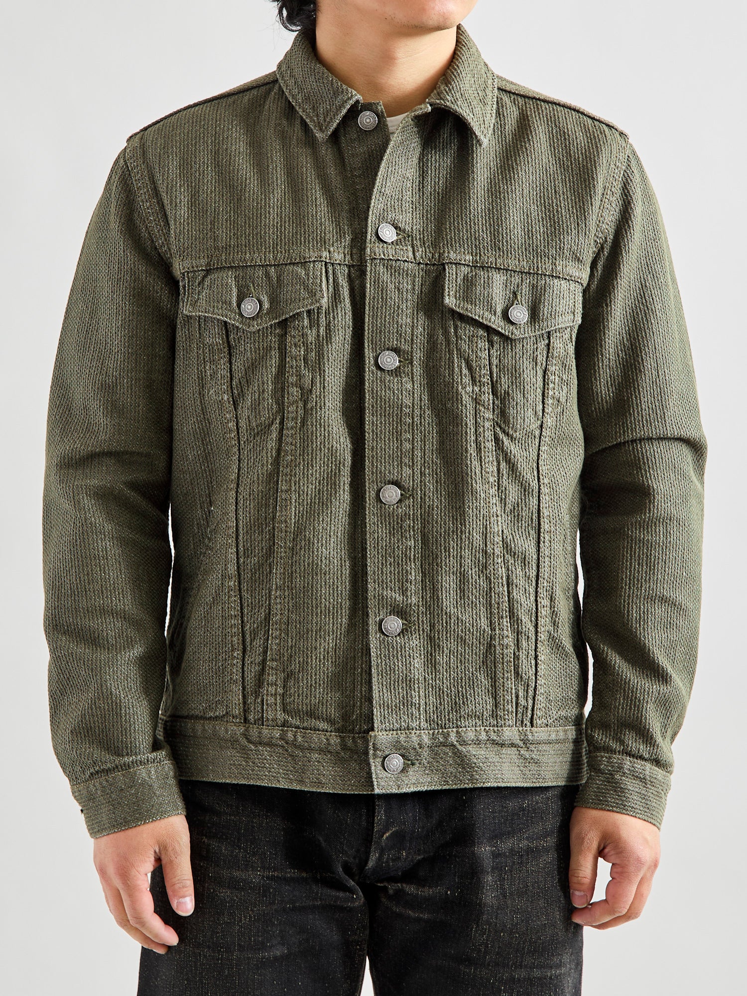 Sashiko Type-3 Jacket in Double Olive – Blue Owl Workshop