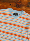 Multistripe Pocket T-Shirt in Sax