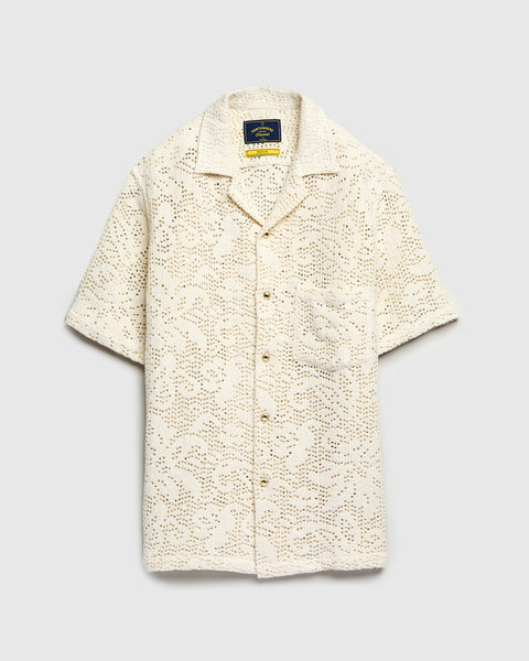 Abstract Croché Shirt in Bone – Blue Owl Workshop